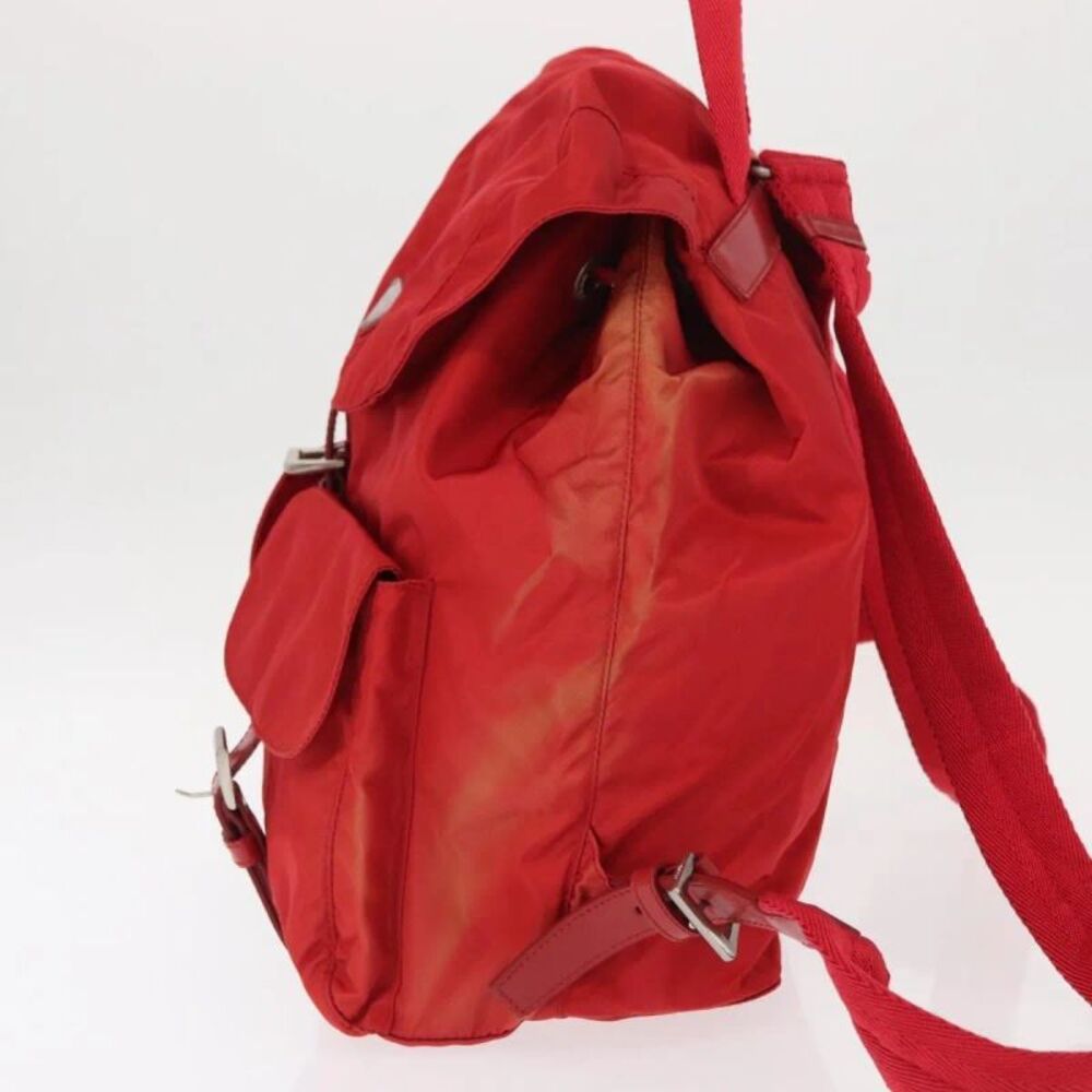 Prada Double Front Pocket Backpack Tessuto Red Nylon Backpack Bag - Picture 3 of 16